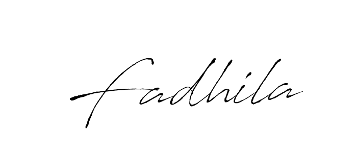 Design your own signature with our free online signature maker. With this signature software, you can create a handwritten (Antro_Vectra) signature for name Fadhila. Fadhila signature style 6 images and pictures png
