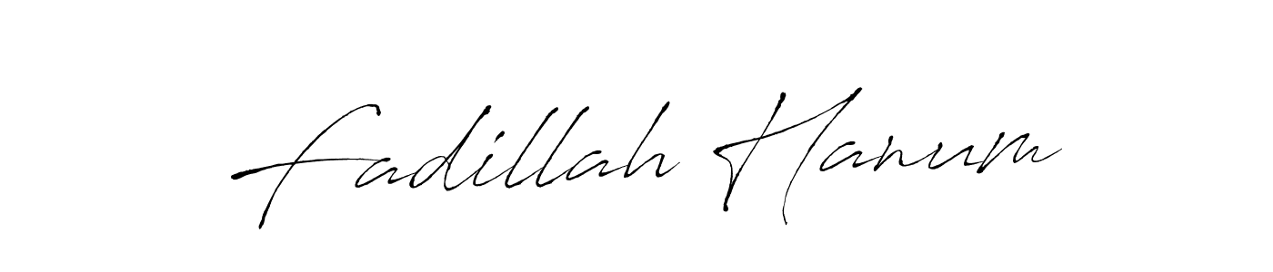 How to make Fadillah Hanum name signature. Use Antro_Vectra style for creating short signs online. This is the latest handwritten sign. Fadillah Hanum signature style 6 images and pictures png