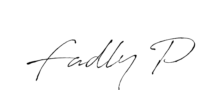 Fadly P stylish signature style. Best Handwritten Sign (Antro_Vectra) for my name. Handwritten Signature Collection Ideas for my name Fadly P. Fadly P signature style 6 images and pictures png