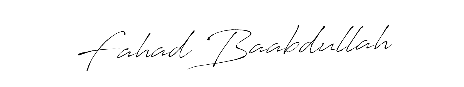 How to make Fahad Baabdullah name signature. Use Antro_Vectra style for creating short signs online. This is the latest handwritten sign. Fahad Baabdullah signature style 6 images and pictures png