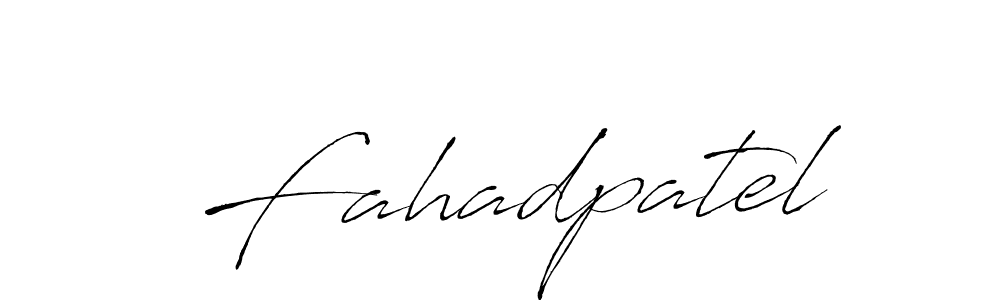 How to make Fahadpatel name signature. Use Antro_Vectra style for creating short signs online. This is the latest handwritten sign. Fahadpatel signature style 6 images and pictures png