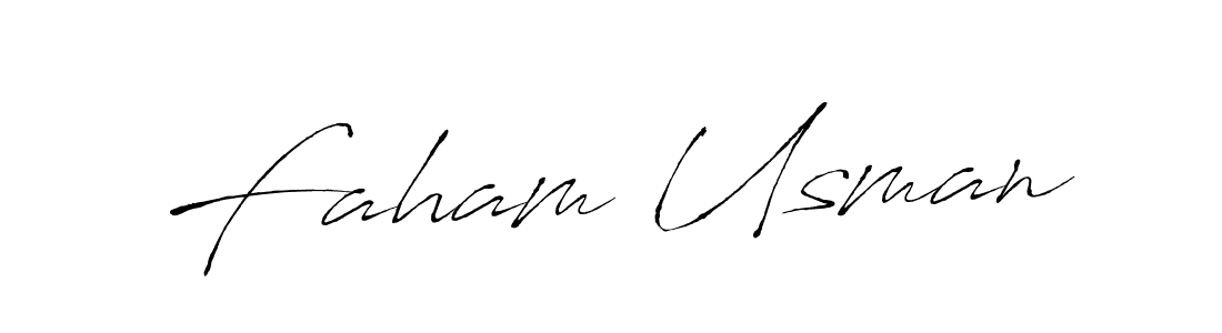 Faham Usman stylish signature style. Best Handwritten Sign (Antro_Vectra) for my name. Handwritten Signature Collection Ideas for my name Faham Usman. Faham Usman signature style 6 images and pictures png