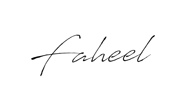 Design your own signature with our free online signature maker. With this signature software, you can create a handwritten (Antro_Vectra) signature for name Faheel. Faheel signature style 6 images and pictures png