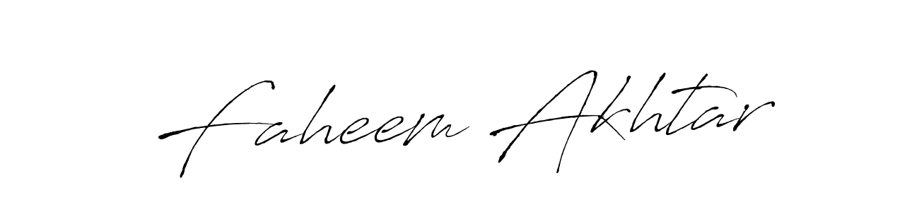 Create a beautiful signature design for name Faheem Akhtar. With this signature (Antro_Vectra) fonts, you can make a handwritten signature for free. Faheem Akhtar signature style 6 images and pictures png