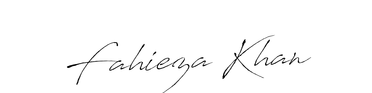 Make a beautiful signature design for name Fahieza Khan. With this signature (Antro_Vectra) style, you can create a handwritten signature for free. Fahieza Khan signature style 6 images and pictures png