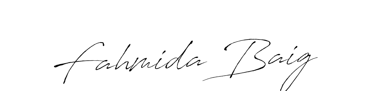 Design your own signature with our free online signature maker. With this signature software, you can create a handwritten (Antro_Vectra) signature for name Fahmida Baig. Fahmida Baig signature style 6 images and pictures png