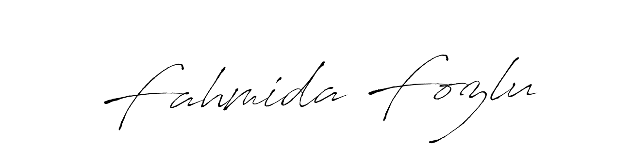 Make a beautiful signature design for name Fahmida Fozlu. With this signature (Antro_Vectra) style, you can create a handwritten signature for free. Fahmida Fozlu signature style 6 images and pictures png