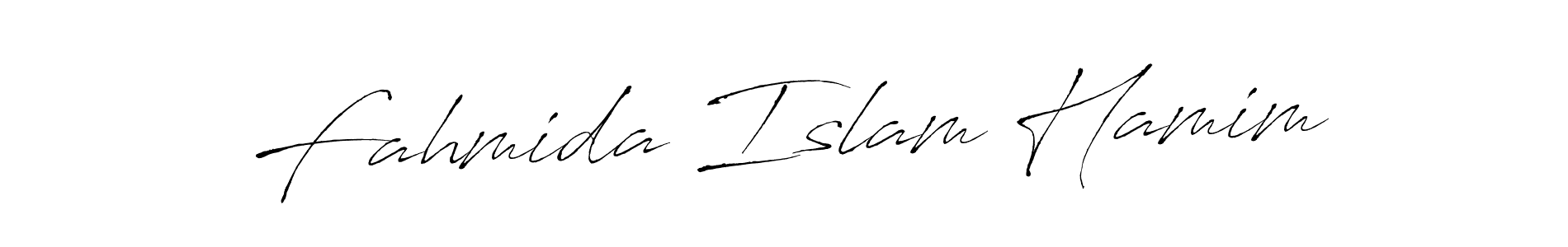 Make a short Fahmida Islam Hamim signature style. Manage your documents anywhere anytime using Antro_Vectra. Create and add eSignatures, submit forms, share and send files easily. Fahmida Islam Hamim signature style 6 images and pictures png