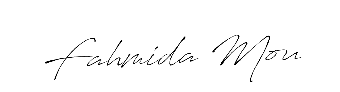 Make a short Fahmida Mou signature style. Manage your documents anywhere anytime using Antro_Vectra. Create and add eSignatures, submit forms, share and send files easily. Fahmida Mou signature style 6 images and pictures png