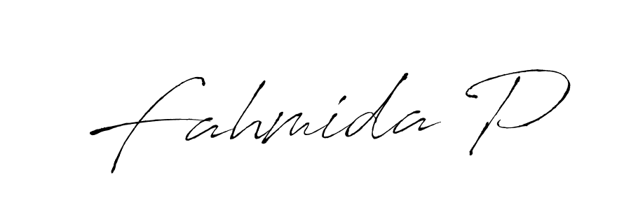 Use a signature maker to create a handwritten signature online. With this signature software, you can design (Antro_Vectra) your own signature for name Fahmida P. Fahmida P signature style 6 images and pictures png