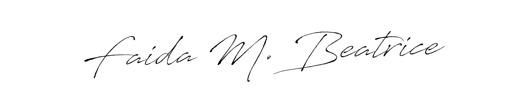 Use a signature maker to create a handwritten signature online. With this signature software, you can design (Antro_Vectra) your own signature for name Faida M. Beatrice. Faida M. Beatrice signature style 6 images and pictures png