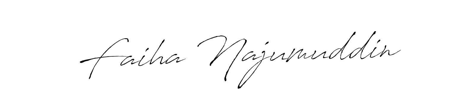 Antro_Vectra is a professional signature style that is perfect for those who want to add a touch of class to their signature. It is also a great choice for those who want to make their signature more unique. Get Faiha Najumuddin name to fancy signature for free. Faiha Najumuddin signature style 6 images and pictures png