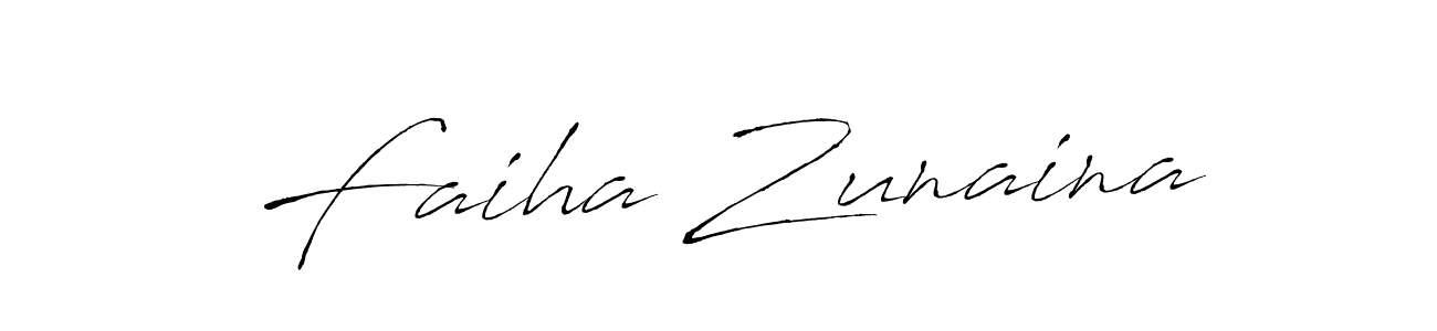 Design your own signature with our free online signature maker. With this signature software, you can create a handwritten (Antro_Vectra) signature for name Faiha Zunaina. Faiha Zunaina signature style 6 images and pictures png