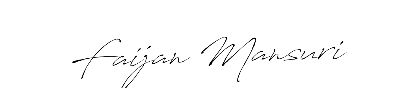 How to make Faijan Mansuri name signature. Use Antro_Vectra style for creating short signs online. This is the latest handwritten sign. Faijan Mansuri signature style 6 images and pictures png