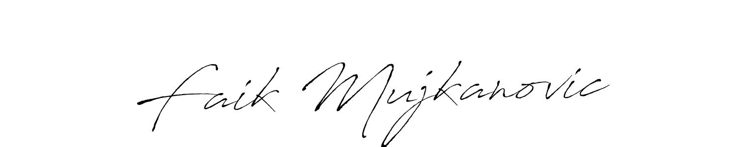 if you are searching for the best signature style for your name Faik Mujkanovic. so please give up your signature search. here we have designed multiple signature styles  using Antro_Vectra. Faik Mujkanovic signature style 6 images and pictures png