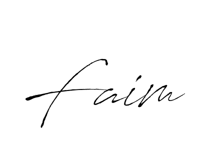 Design your own signature with our free online signature maker. With this signature software, you can create a handwritten (Antro_Vectra) signature for name Faim. Faim signature style 6 images and pictures png