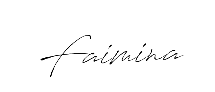 Design your own signature with our free online signature maker. With this signature software, you can create a handwritten (Antro_Vectra) signature for name Faimina. Faimina signature style 6 images and pictures png