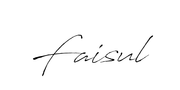 Design your own signature with our free online signature maker. With this signature software, you can create a handwritten (Antro_Vectra) signature for name Faisul. Faisul signature style 6 images and pictures png