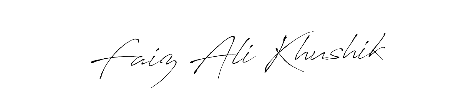 Also You can easily find your signature by using the search form. We will create Faiz Ali Khushik name handwritten signature images for you free of cost using Antro_Vectra sign style. Faiz Ali Khushik signature style 6 images and pictures png