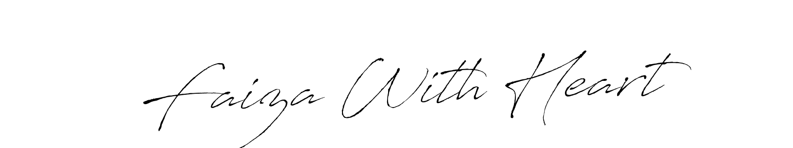 Faiza With Heart stylish signature style. Best Handwritten Sign (Antro_Vectra) for my name. Handwritten Signature Collection Ideas for my name Faiza With Heart. Faiza With Heart signature style 6 images and pictures png