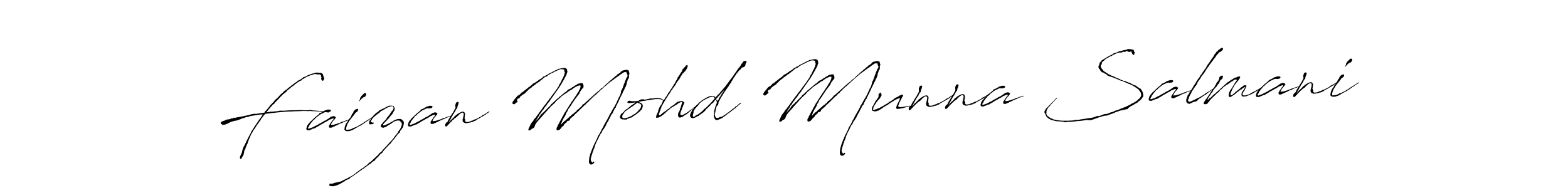 Also we have Faizan Mohd Munna Salmani name is the best signature style. Create professional handwritten signature collection using Antro_Vectra autograph style. Faizan Mohd Munna Salmani signature style 6 images and pictures png