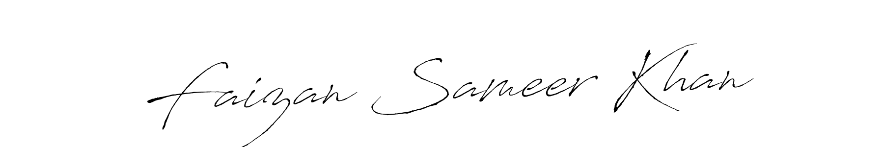 Make a beautiful signature design for name Faizan Sameer Khan. With this signature (Antro_Vectra) style, you can create a handwritten signature for free. Faizan Sameer Khan signature style 6 images and pictures png