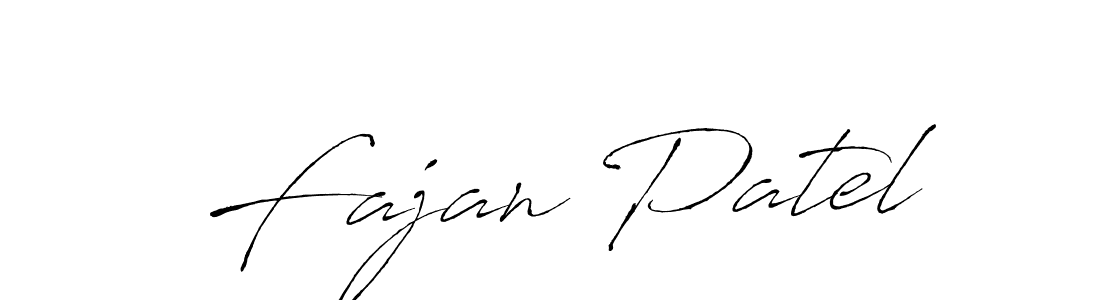 How to make Fajan Patel name signature. Use Antro_Vectra style for creating short signs online. This is the latest handwritten sign. Fajan Patel signature style 6 images and pictures png