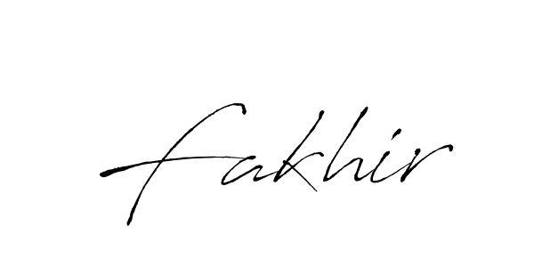 Make a beautiful signature design for name Fakhir. With this signature (Antro_Vectra) style, you can create a handwritten signature for free. Fakhir signature style 6 images and pictures png