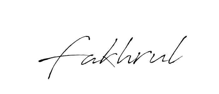 How to make Fakhrul signature? Antro_Vectra is a professional autograph style. Create handwritten signature for Fakhrul name. Fakhrul signature style 6 images and pictures png