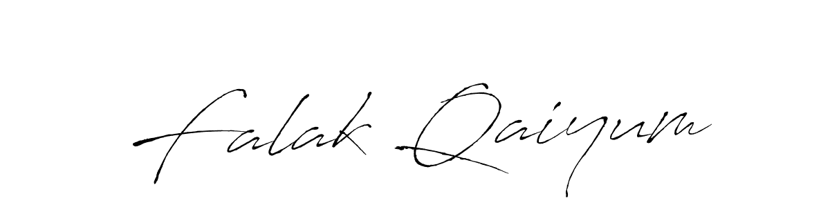 Falak Qaiyum stylish signature style. Best Handwritten Sign (Antro_Vectra) for my name. Handwritten Signature Collection Ideas for my name Falak Qaiyum. Falak Qaiyum signature style 6 images and pictures png