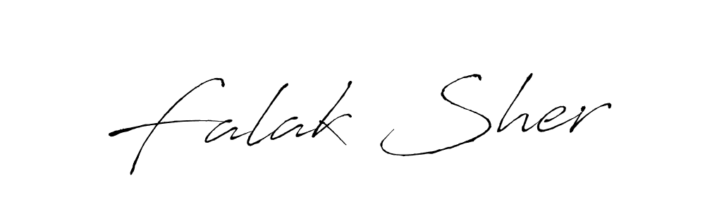 Make a beautiful signature design for name Falak Sher. With this signature (Antro_Vectra) style, you can create a handwritten signature for free. Falak Sher signature style 6 images and pictures png