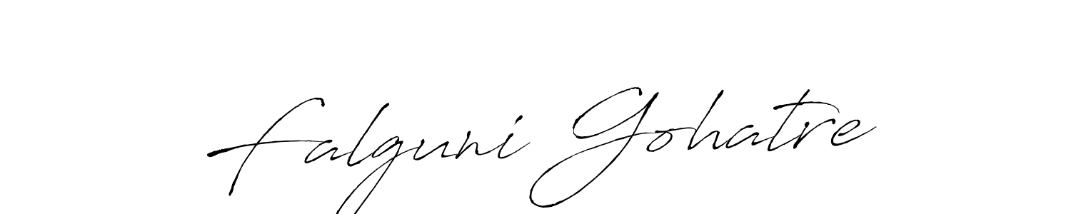 The best way (Antro_Vectra) to make a short signature is to pick only two or three words in your name. The name Falguni Gohatre include a total of six letters. For converting this name. Falguni Gohatre signature style 6 images and pictures png