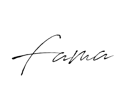 Design your own signature with our free online signature maker. With this signature software, you can create a handwritten (Antro_Vectra) signature for name Fama. Fama signature style 6 images and pictures png
