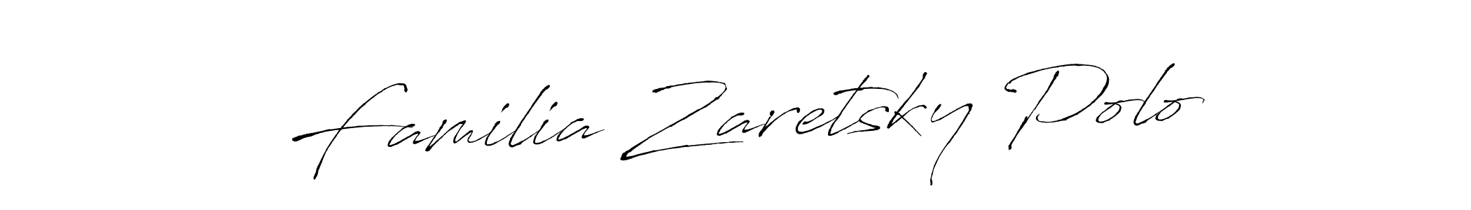 How to make Familia Zaretsky Polo name signature. Use Antro_Vectra style for creating short signs online. This is the latest handwritten sign. Familia Zaretsky Polo signature style 6 images and pictures png