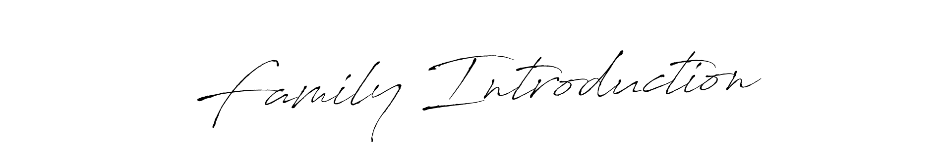 Make a beautiful signature design for name Family Introduction. With this signature (Antro_Vectra) style, you can create a handwritten signature for free. Family Introduction signature style 6 images and pictures png
