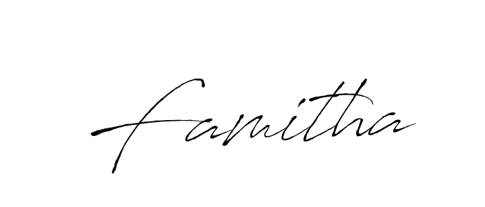 How to make Famitha signature? Antro_Vectra is a professional autograph style. Create handwritten signature for Famitha name. Famitha signature style 6 images and pictures png
