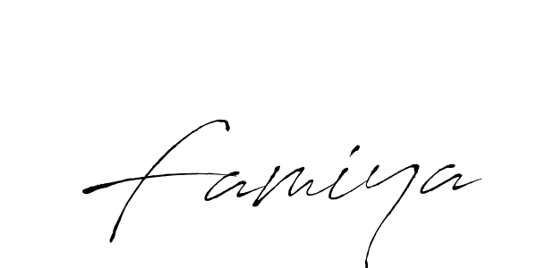 Create a beautiful signature design for name Famiya. With this signature (Antro_Vectra) fonts, you can make a handwritten signature for free. Famiya signature style 6 images and pictures png