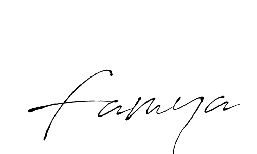 The best way (Antro_Vectra) to make a short signature is to pick only two or three words in your name. The name Famya include a total of six letters. For converting this name. Famya signature style 6 images and pictures png