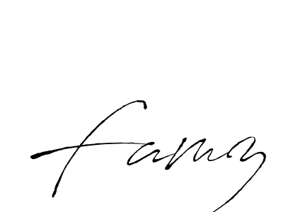 How to make Famz signature? Antro_Vectra is a professional autograph style. Create handwritten signature for Famz name. Famz signature style 6 images and pictures png