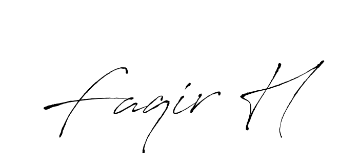 How to make Faqir H signature? Antro_Vectra is a professional autograph style. Create handwritten signature for Faqir H name. Faqir H signature style 6 images and pictures png