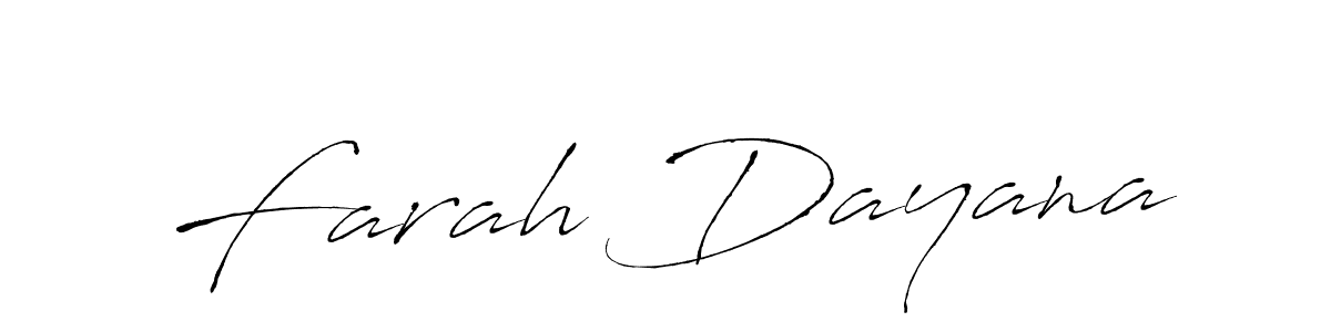 Design your own signature with our free online signature maker. With this signature software, you can create a handwritten (Antro_Vectra) signature for name Farah Dayana. Farah Dayana signature style 6 images and pictures png