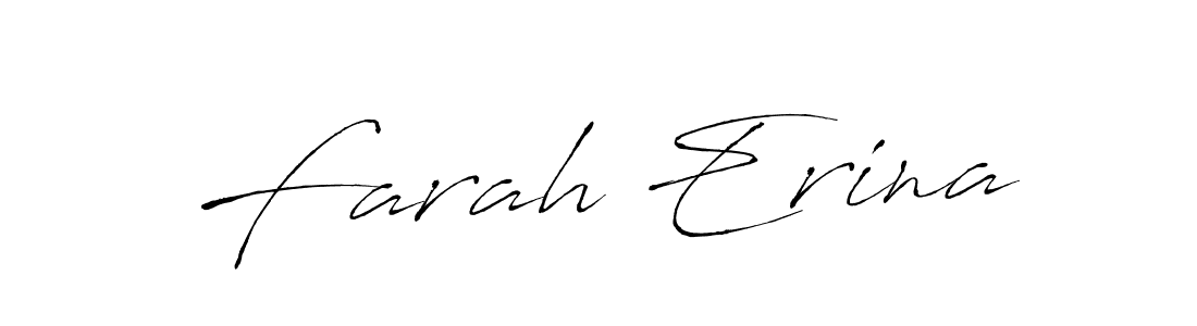 Farah Erina stylish signature style. Best Handwritten Sign (Antro_Vectra) for my name. Handwritten Signature Collection Ideas for my name Farah Erina. Farah Erina signature style 6 images and pictures png