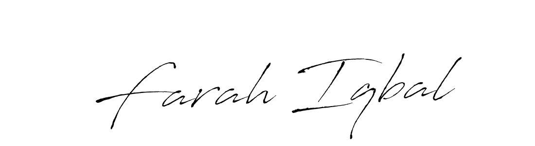 Farah Iqbal stylish signature style. Best Handwritten Sign (Antro_Vectra) for my name. Handwritten Signature Collection Ideas for my name Farah Iqbal. Farah Iqbal signature style 6 images and pictures png
