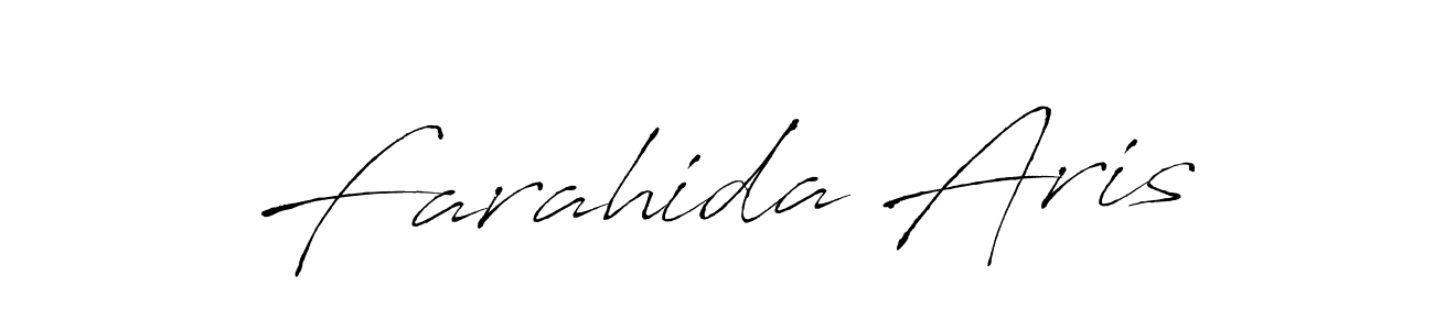 How to make Farahida Aris name signature. Use Antro_Vectra style for creating short signs online. This is the latest handwritten sign. Farahida Aris signature style 6 images and pictures png