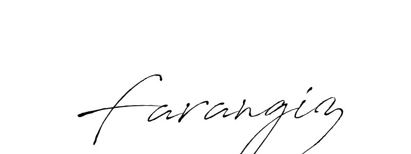 Design your own signature with our free online signature maker. With this signature software, you can create a handwritten (Antro_Vectra) signature for name Farangiz. Farangiz signature style 6 images and pictures png