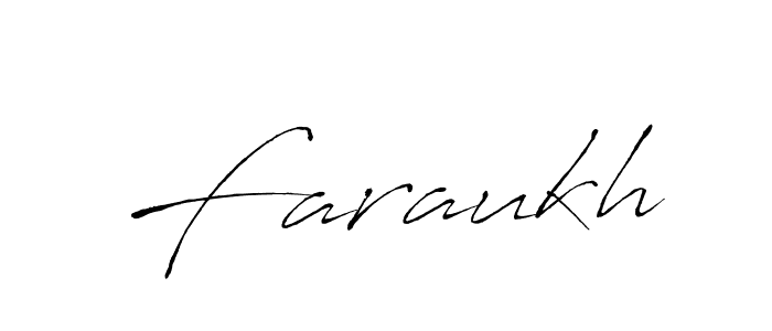 Make a beautiful signature design for name Faraukh. With this signature (Antro_Vectra) style, you can create a handwritten signature for free. Faraukh signature style 6 images and pictures png