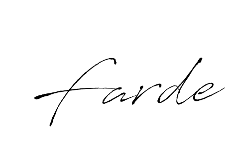 Make a beautiful signature design for name Farde. With this signature (Antro_Vectra) style, you can create a handwritten signature for free. Farde signature style 6 images and pictures png