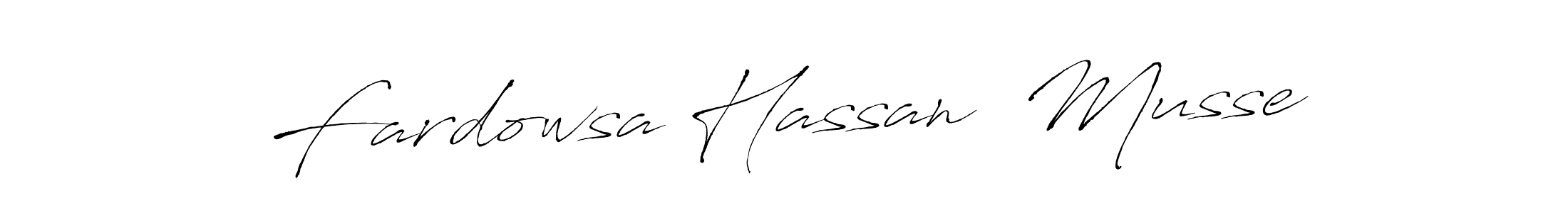 How to make Fardowsa Hassan  Musse name signature. Use Antro_Vectra style for creating short signs online. This is the latest handwritten sign. Fardowsa Hassan  Musse signature style 6 images and pictures png