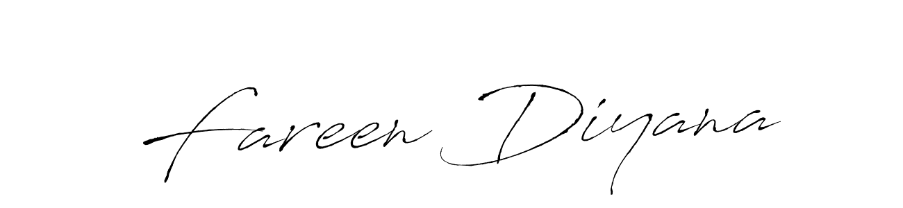 Make a beautiful signature design for name Fareen Diyana. With this signature (Antro_Vectra) style, you can create a handwritten signature for free. Fareen Diyana signature style 6 images and pictures png