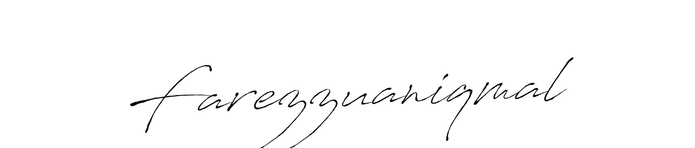 Create a beautiful signature design for name Farezzuaniqmal. With this signature (Antro_Vectra) fonts, you can make a handwritten signature for free. Farezzuaniqmal signature style 6 images and pictures png